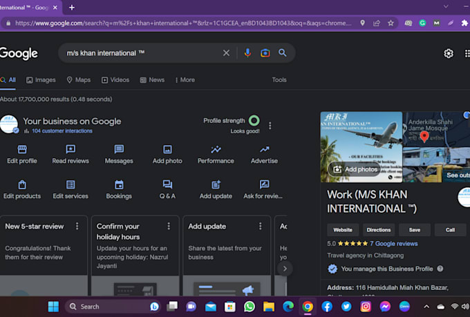 well set up for google my business search console and analytics